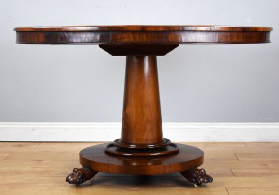 Antique Early Victorian Rosewood Circular Breakfast Table