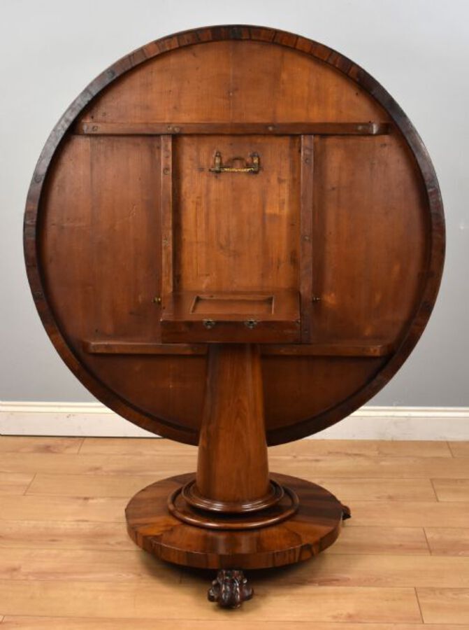 Antique Early Victorian Rosewood Circular Breakfast Table