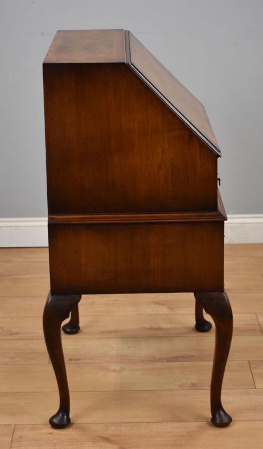 Antique Queen Anne Style Walnut Bureau