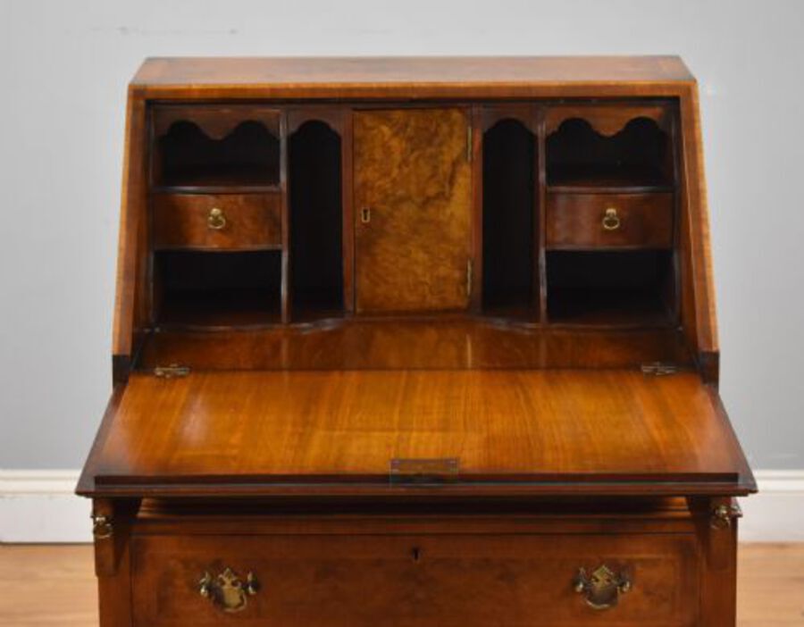 Antique Queen Anne Style Walnut Bureau