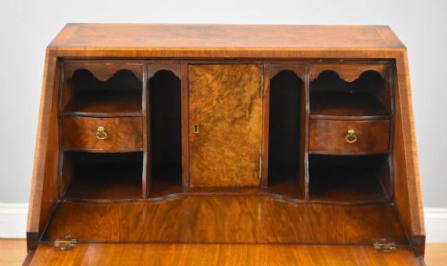 Antique Queen Anne Style Walnut Bureau