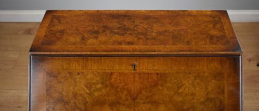 Antique Queen Anne Style Walnut Bureau