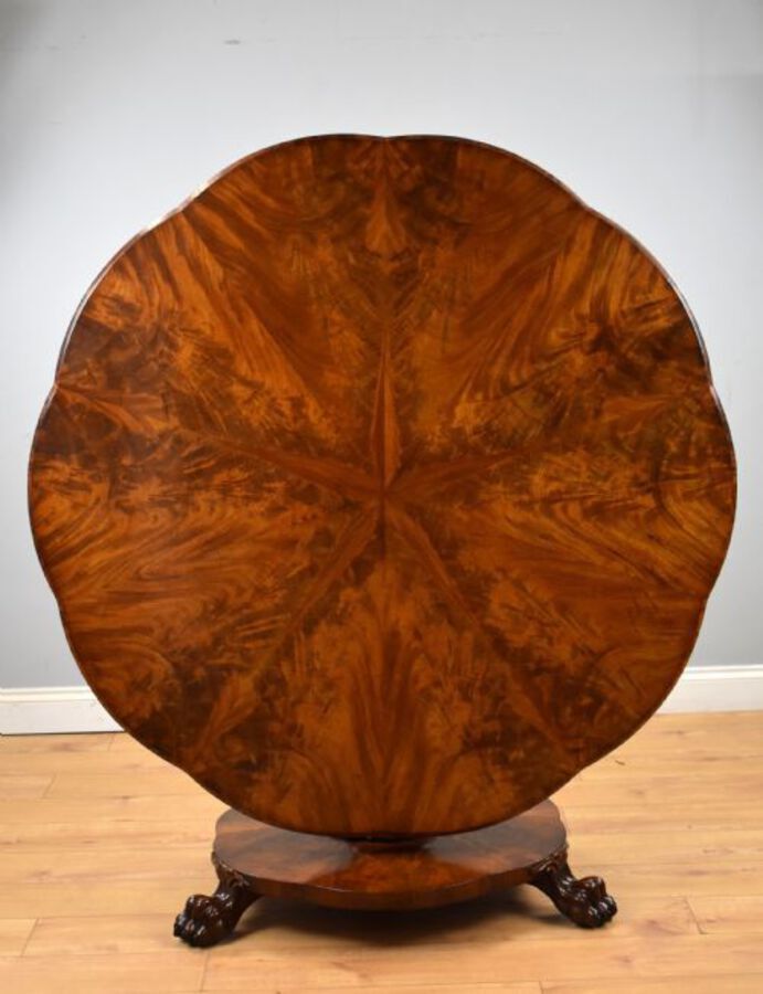 Antique Victorian Flame Mahogany Breakfast Table
