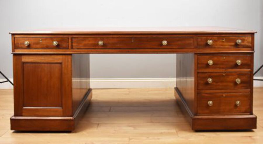 Antique Victorian Mahogany Partners Desk by 