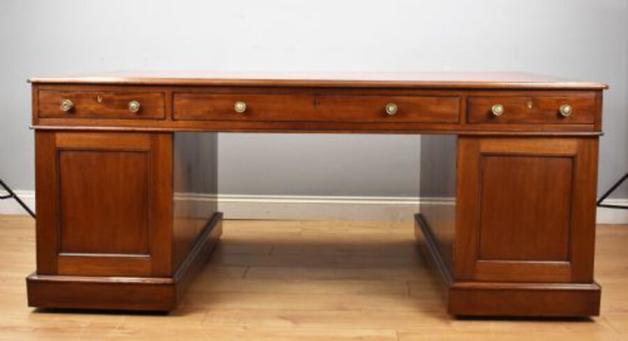 Antique Victorian Mahogany Partners Desk by 