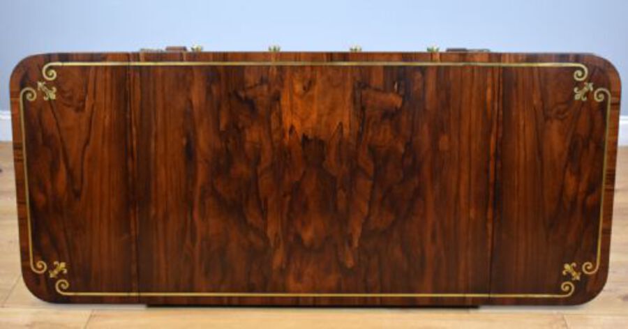 Antique Regency Rosewood and Brass Inlaid Sofa Table