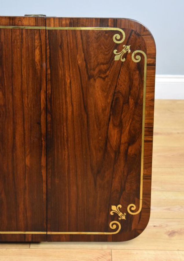 Antique Regency Rosewood and Brass Inlaid Sofa Table