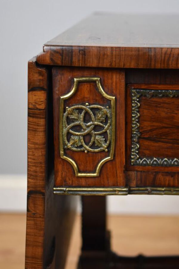 Antique Regency Rosewood and Brass Inlaid Sofa Table