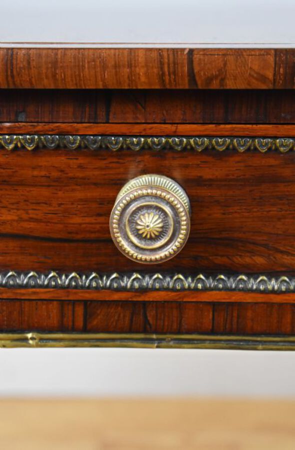 Antique Regency Rosewood and Brass Inlaid Sofa Table