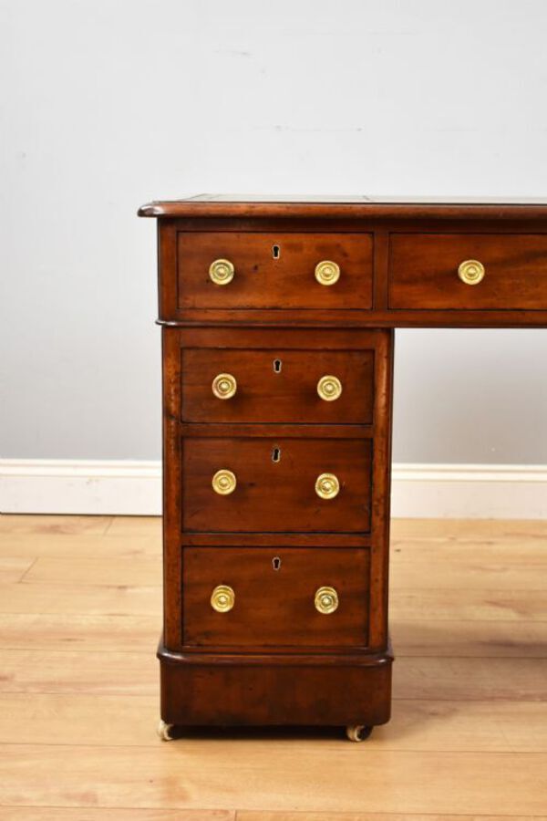Antique Victorian Mahogany Pedestal Desk