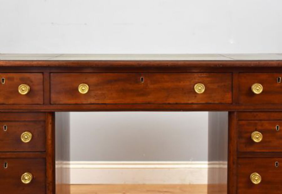 Antique Victorian Mahogany Pedestal Desk