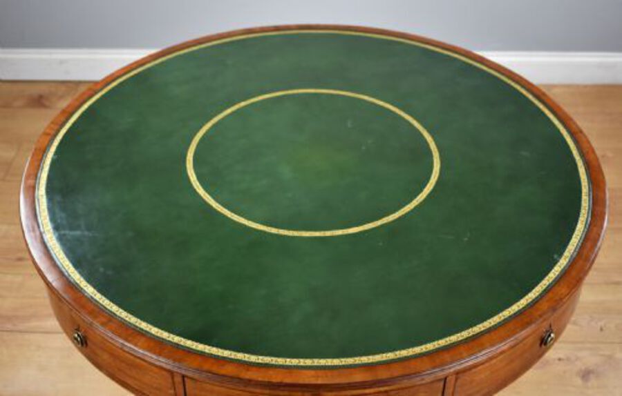 Antique Regency Mahogany Drum Table