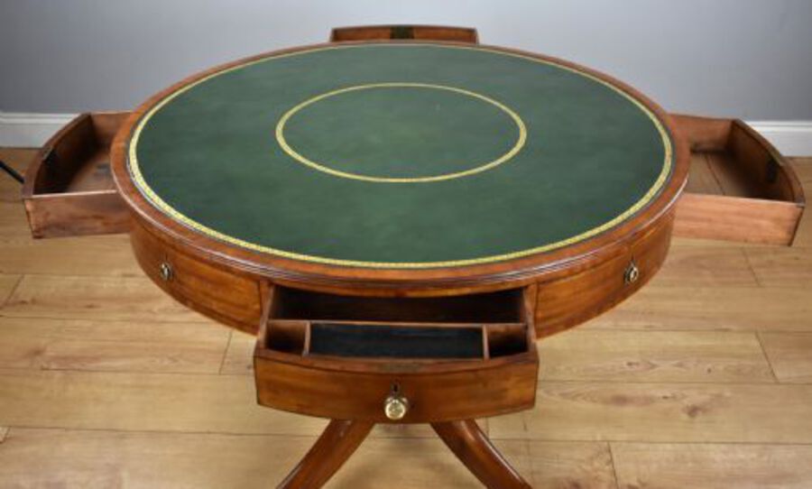 Antique Regency Mahogany Drum Table