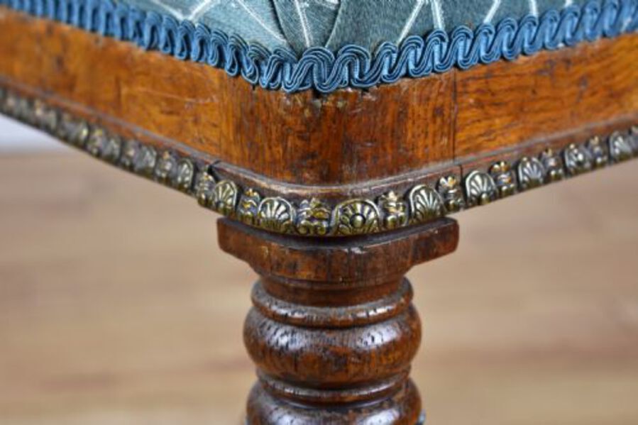 Antique Set of 4 Regency Pollard Oak and Brass Inlaid Dining Chairs