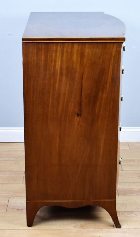 Antique George III Mahogany Inlaid Bow Front Chest