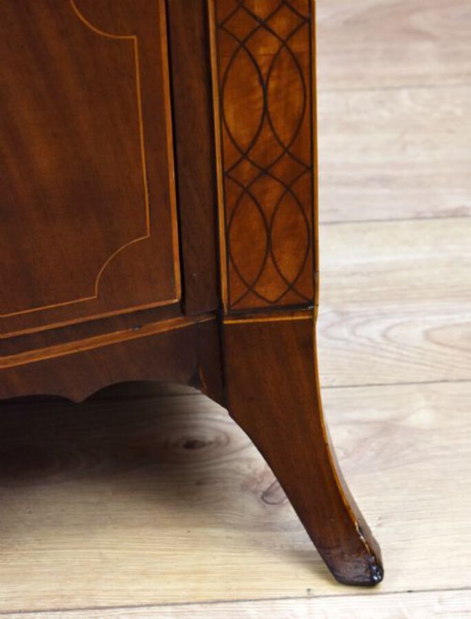 Antique George III Mahogany Inlaid Bow Front Chest