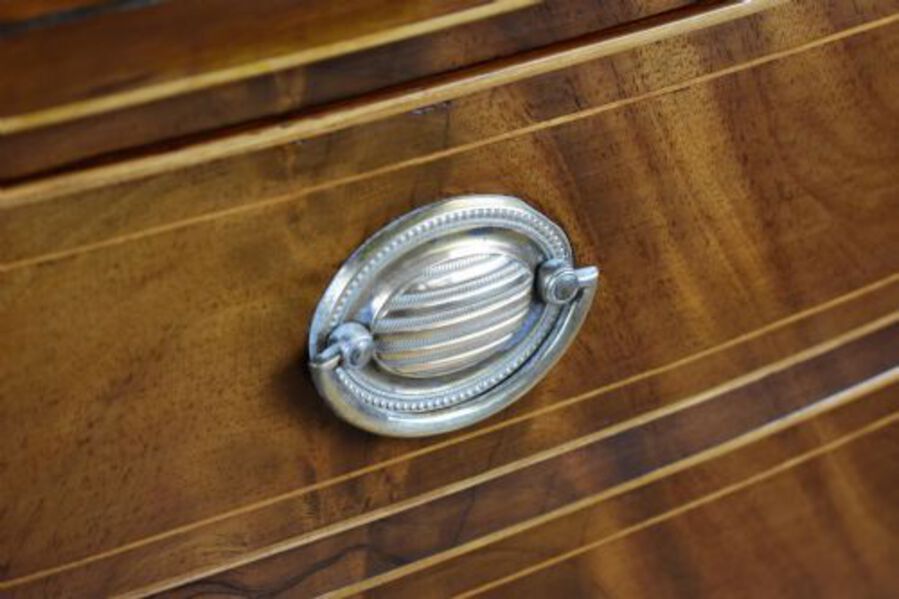 Antique George III Mahogany Inlaid Bow Front Chest