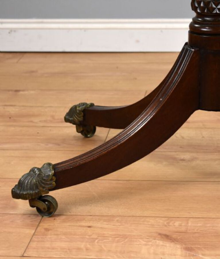 Antique Regency Mahogany Pedestal Dining Table