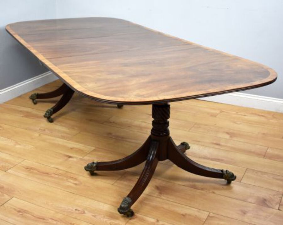 Antique Regency Mahogany Pedestal Dining Table