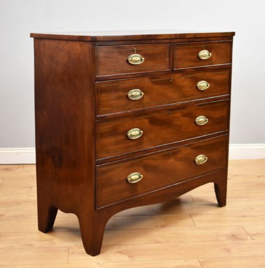 Antique Mahogany Inlaid Chest of Drawers