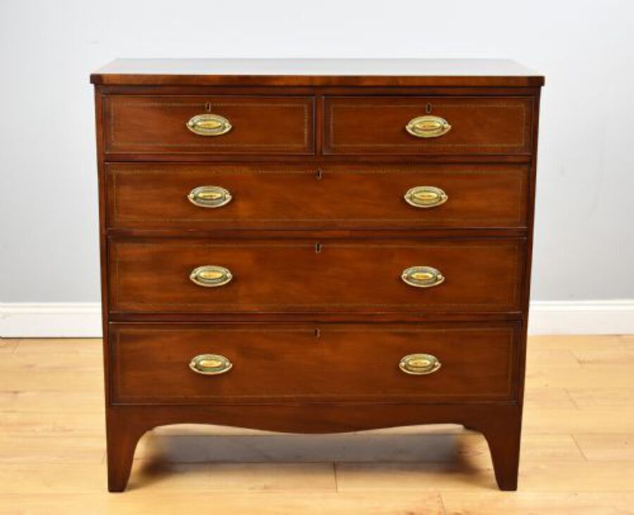 Antique Antique Mahogany Inlaid Chest of Drawers
