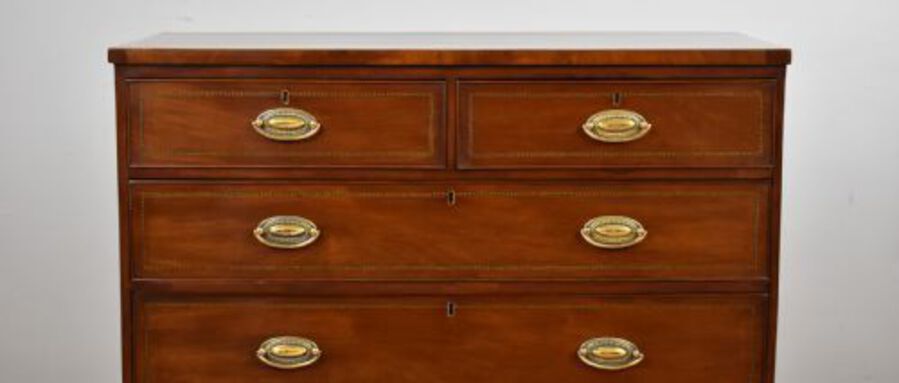 Antique Antique Mahogany Inlaid Chest of Drawers