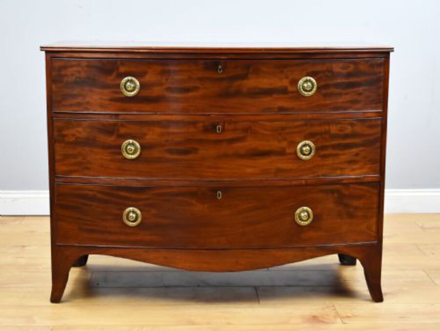 Antique Regency Mahogany Bow Front Chest of Drawers