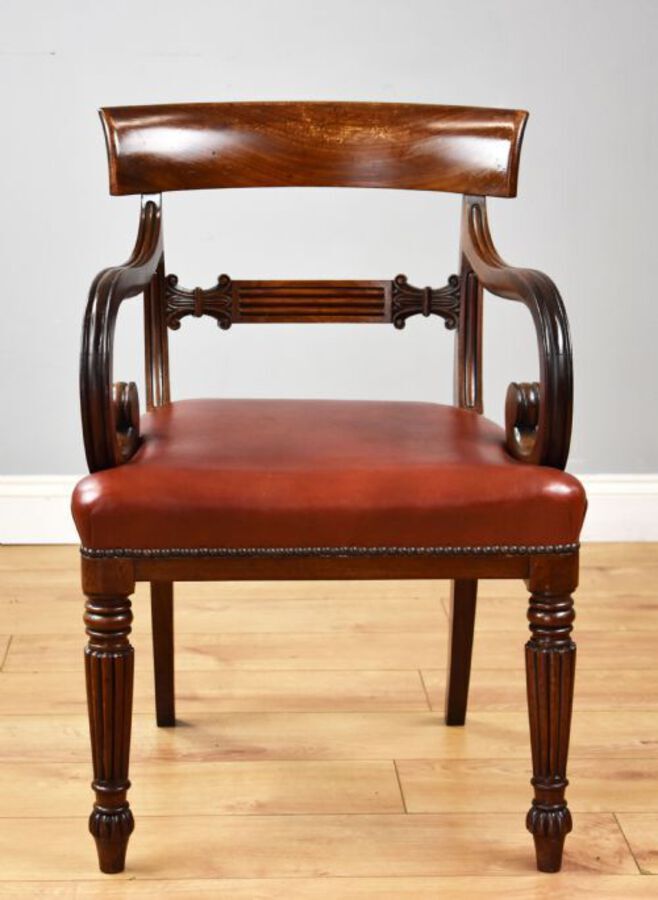 Antique Regency Mahogany Open Armchair