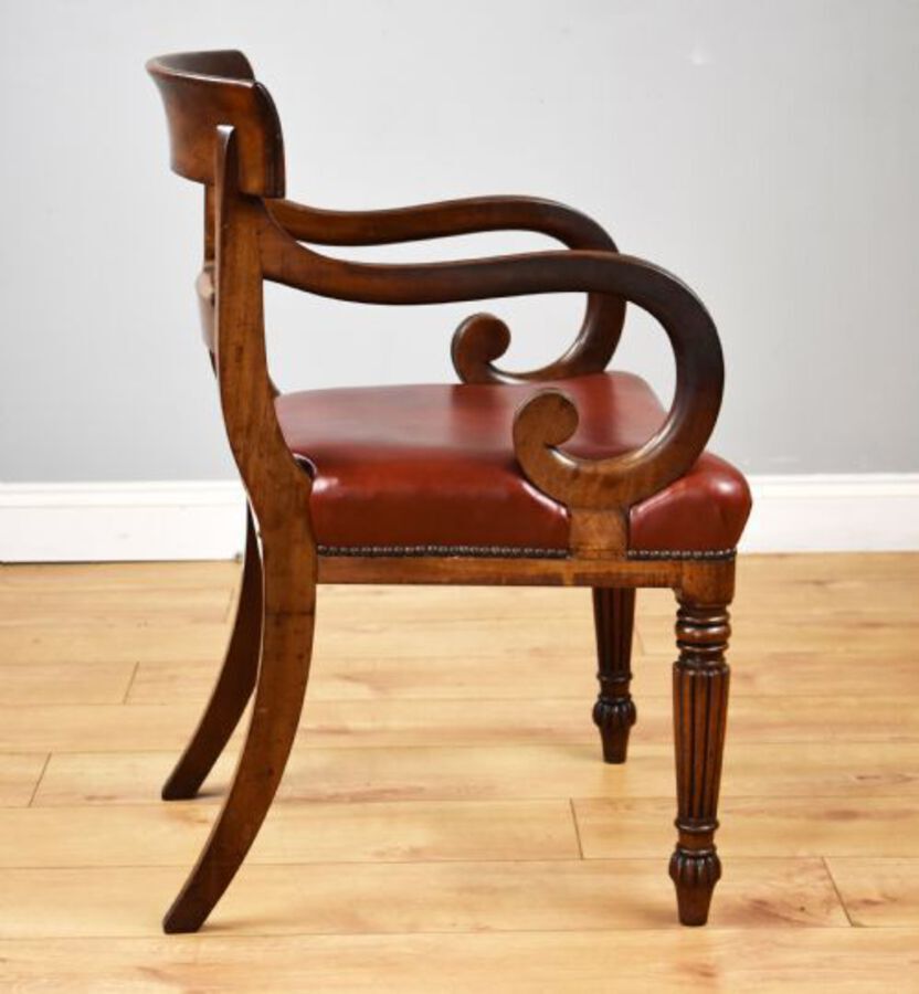 Antique Regency Mahogany Open Armchair