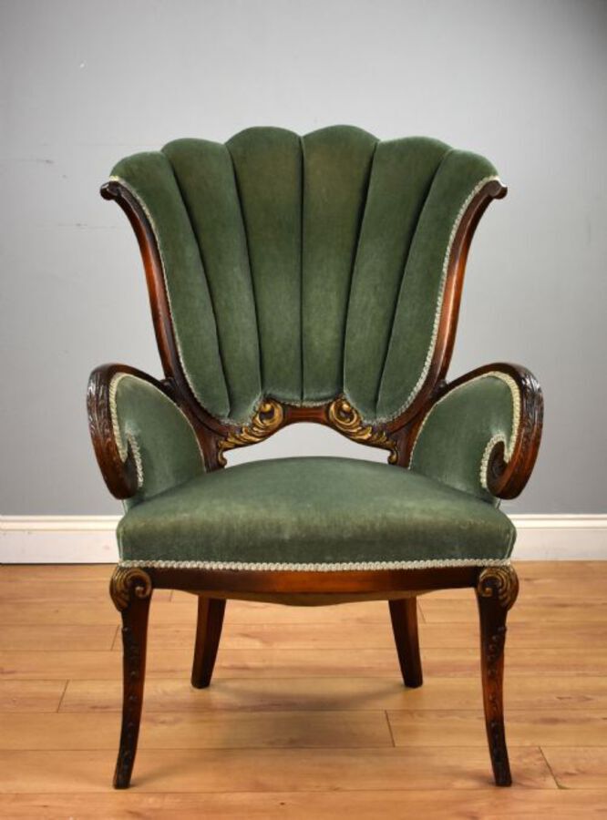 Antique Victorian Mahogany Drawing Room Chair