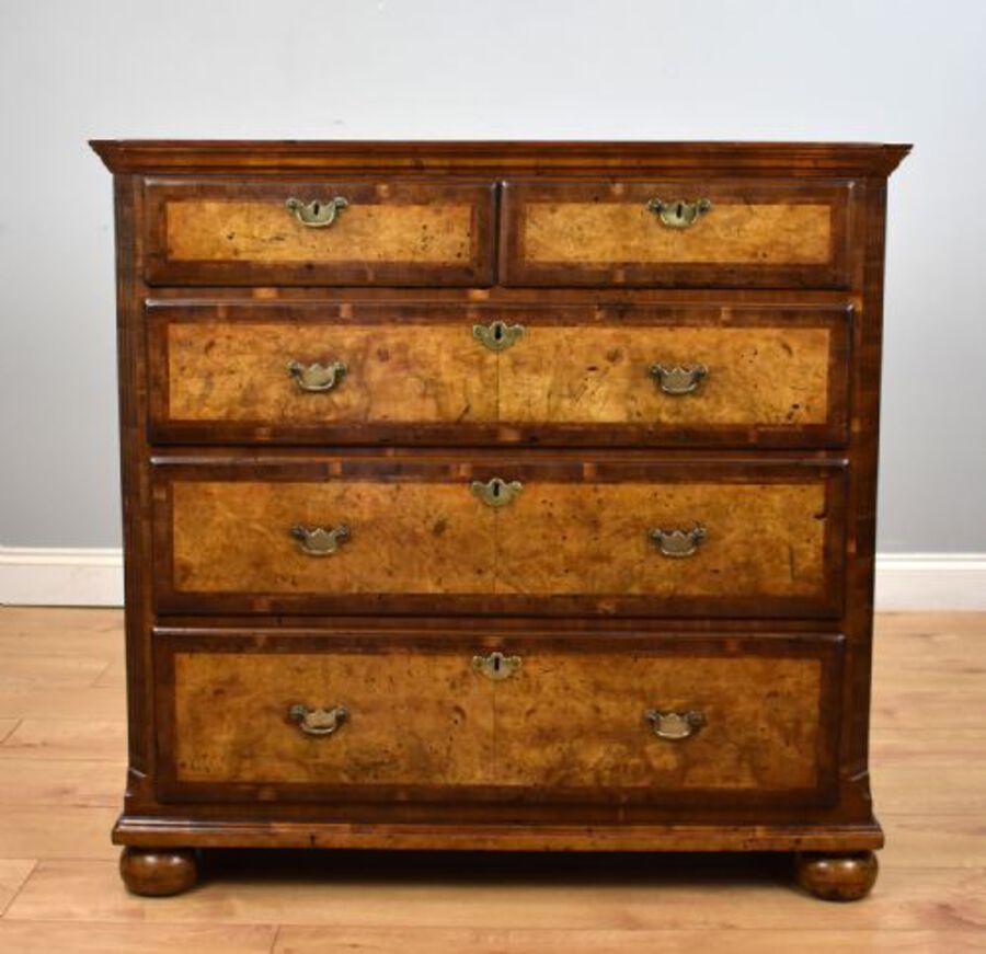 Antique George III Burr Walnut Chest of Drawers