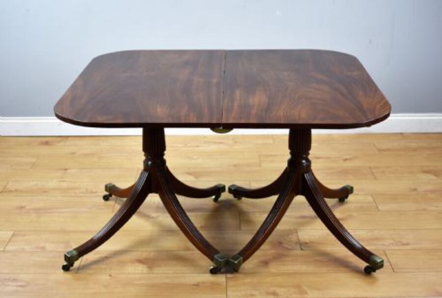 Antique Regency Mahogany Pedestal Dining Table