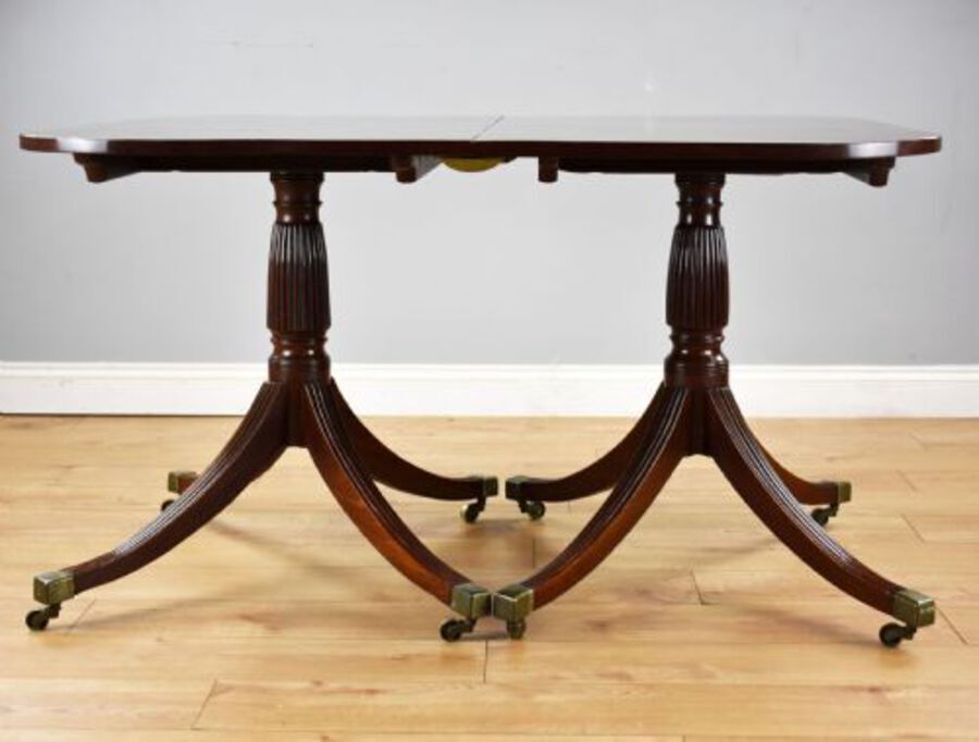 Antique Regency Mahogany Pedestal Dining Table