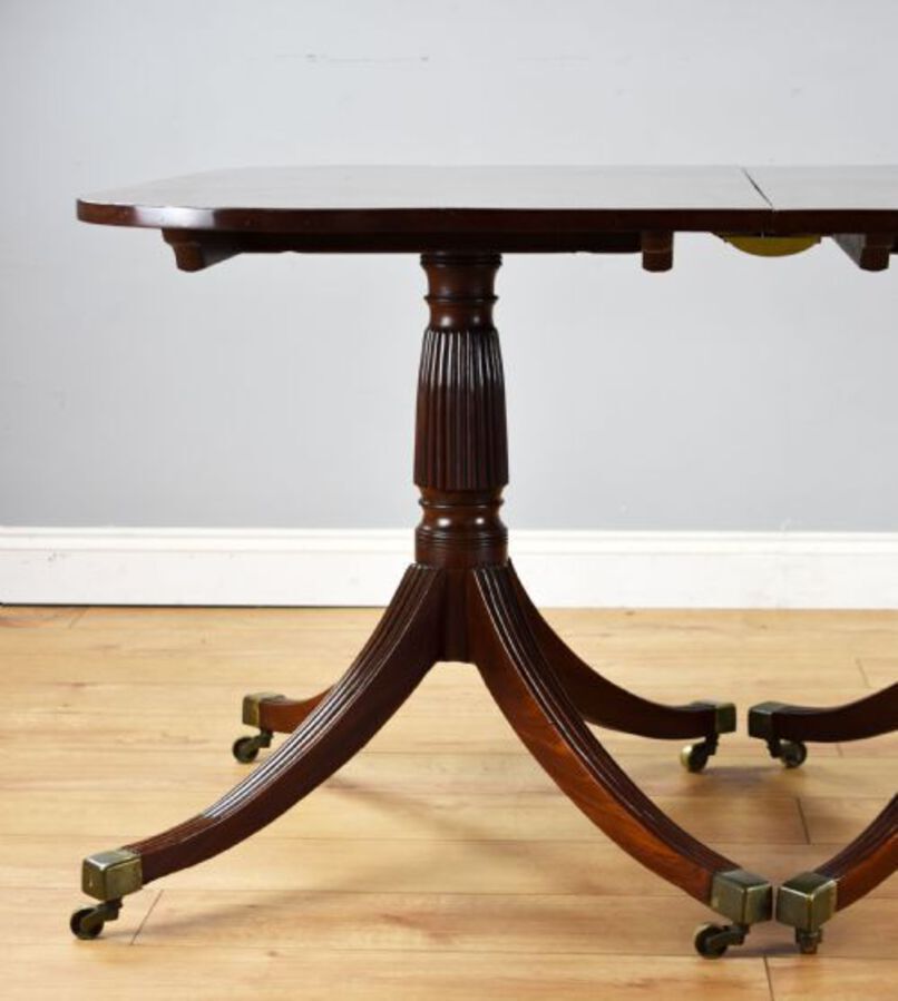 Antique Regency Mahogany Pedestal Dining Table