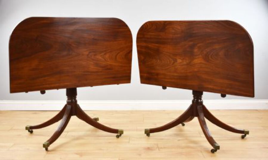 Antique Regency Mahogany Pedestal Dining Table