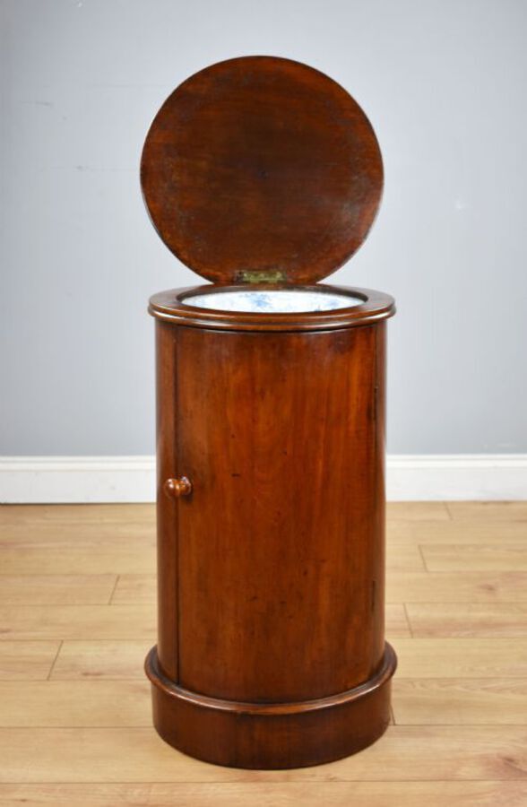 Antique Victorian Mahogany Cylinder Pot Cupboard