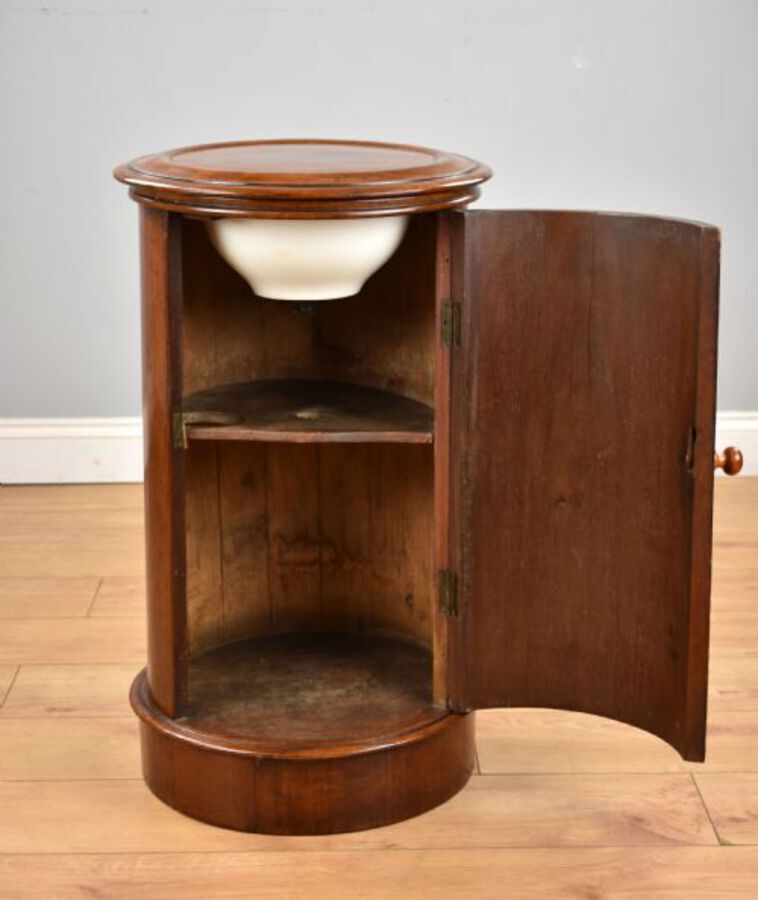 Antique Victorian Mahogany Cylinder Pot Cupboard