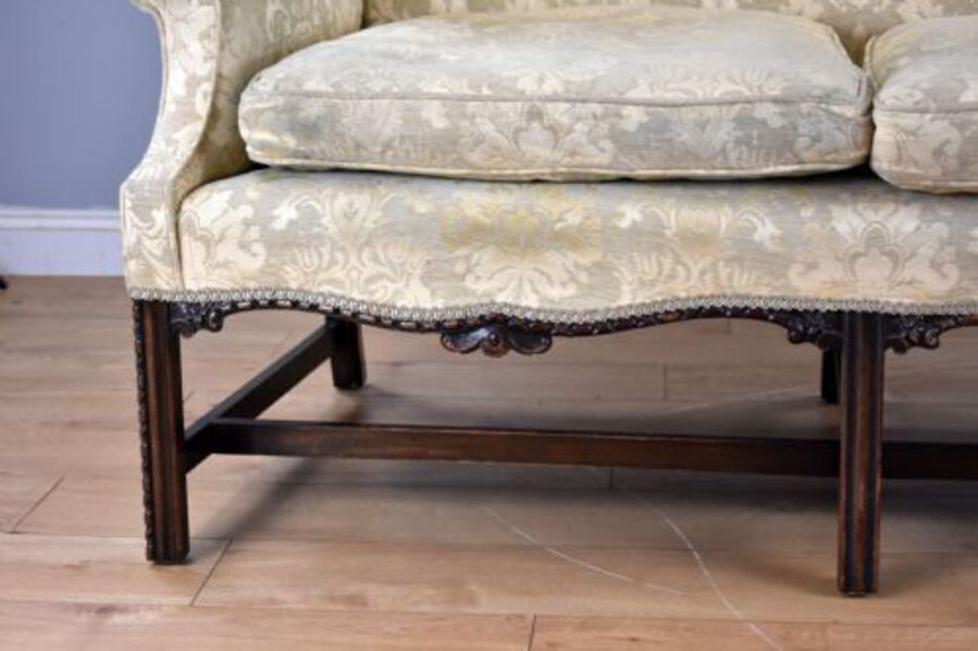 Antique Georgian Style Wing Back Settee
