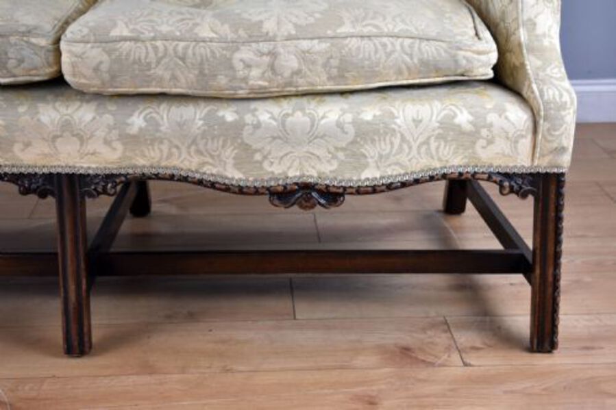 Antique Georgian Style Wing Back Settee