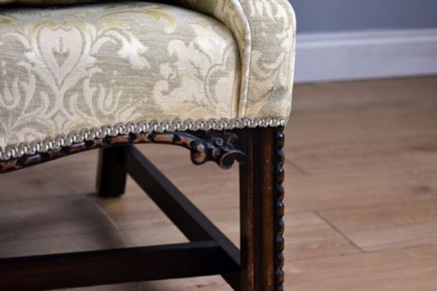 Antique Georgian Style Wing Back Settee