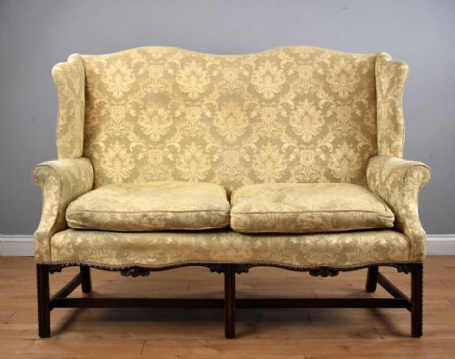 Antique Georgian Style Wing Back Settee