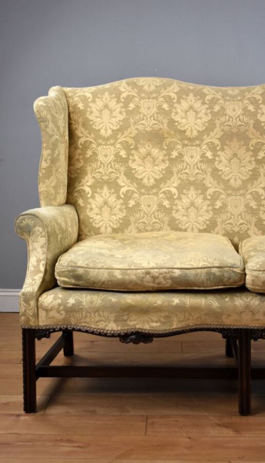 Antique Georgian Style Wing Back Settee