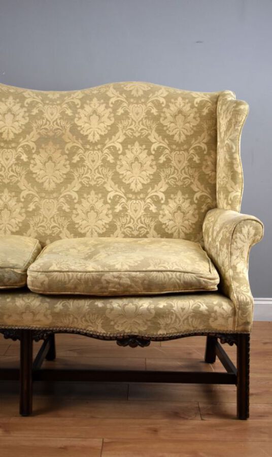 Antique Georgian Style Wing Back Settee
