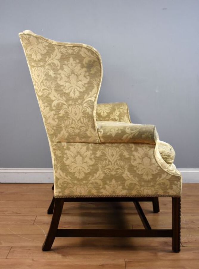 Antique Georgian Style Wing Back Settee