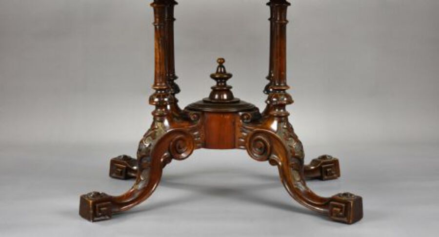 Antique Victorian Burr Walnut Oval Loo Table