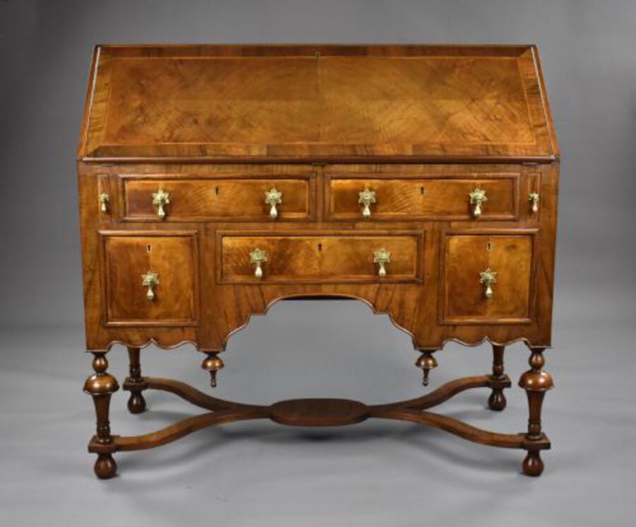 Antique William & Mary Style Walnut Bureau
