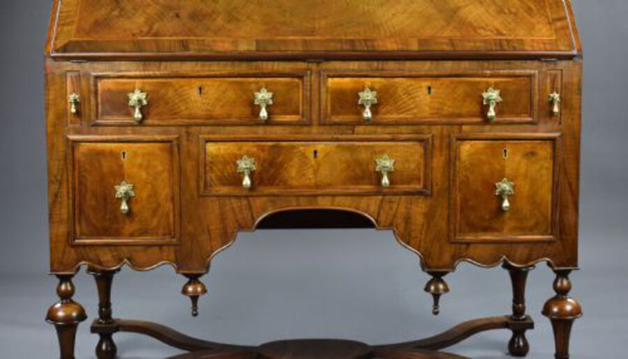 Antique William & Mary Style Walnut Bureau