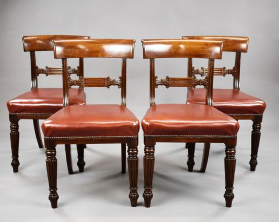 Set of 4 George III Mahogany Dining Chairs