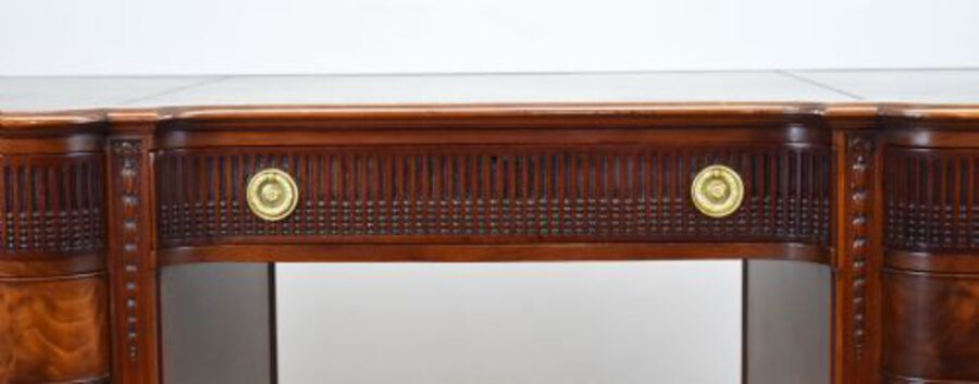 Antique Edwardian Flame Mahogany Writing Table by Waring & Gillows