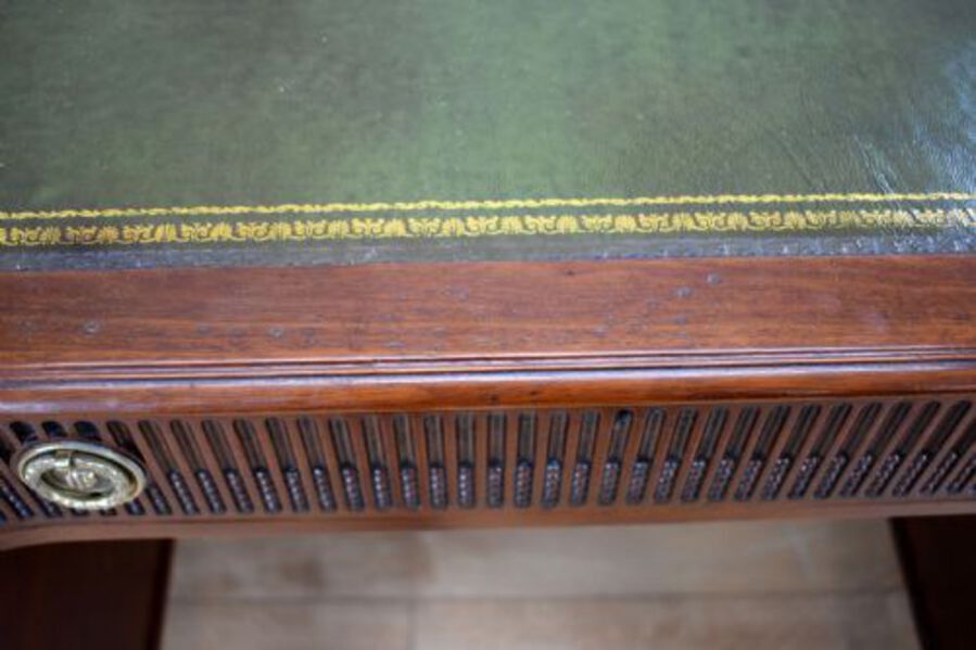 Antique Edwardian Flame Mahogany Writing Table by Waring & Gillows